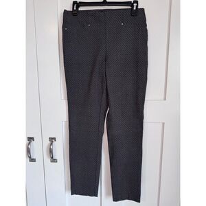 Rafaella Comfort Ankle Pants Geometric Print Gray Women's Size 8 Career Office